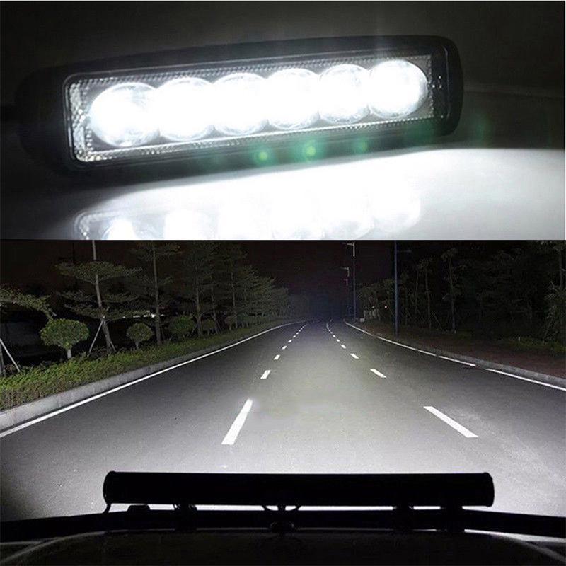 18W12V 6 LED Car LED Work Light DRL Spotlight High Bright Waterproof Auto Offroad SUV Truck Headlights Driving Lamp