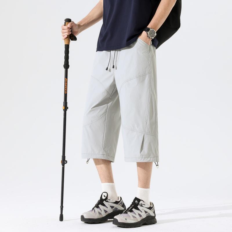 Men s 2026 Loose Fit Summer Sports Capris - Breathable Ice-Feel Fabric 2XL
