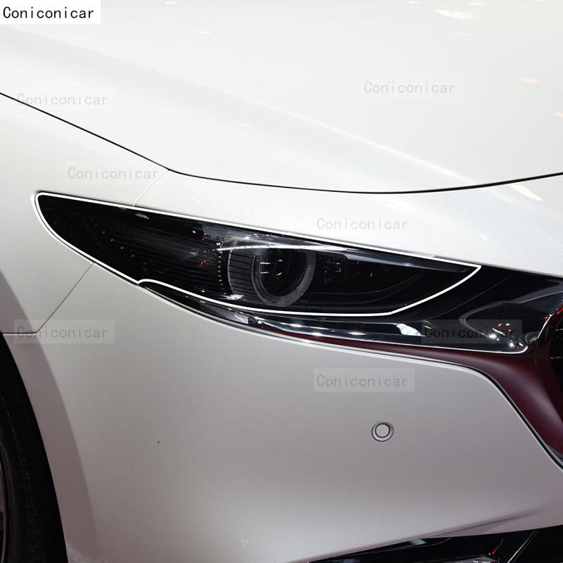 For MAZDA 3 2019-2025 Car Headlight Transparent TPU Protective Cover Film Front Light Tint Change Color Sticker