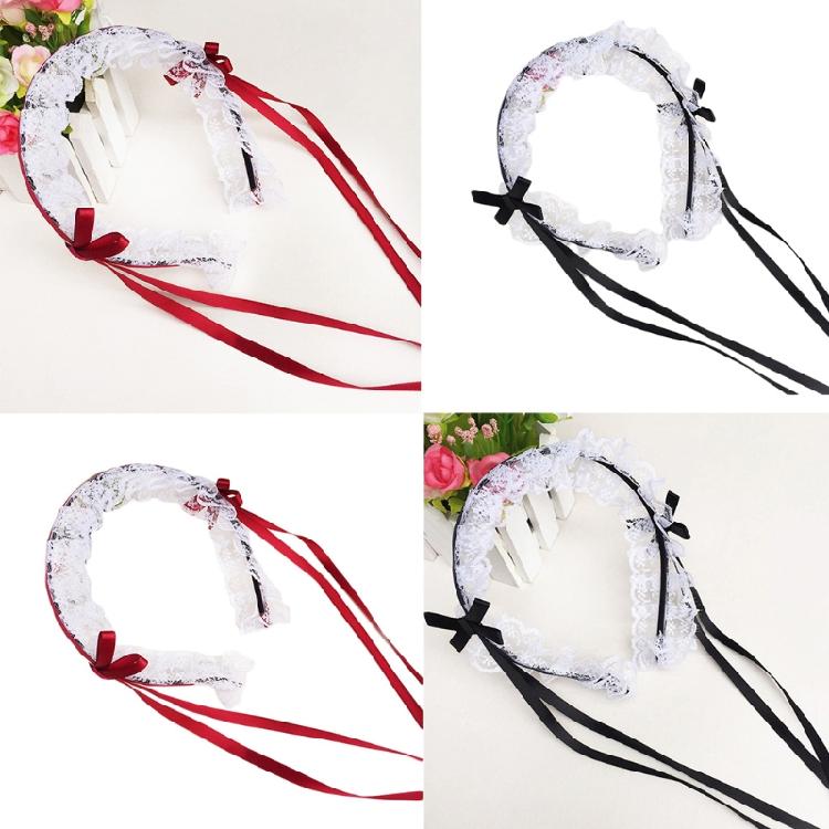Lolita Maid Cosplay Accessoires de Cheveux Bandeau Dentelle Japonaise Ruban Headdress