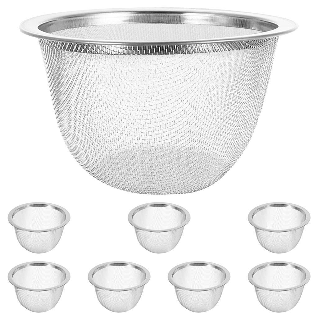 8Pcs Stainless Steel Infuser Basket Fine Mesh Tea Filter Strainer for Loose Herbs Spices Reusable Steeper Tool