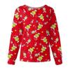 Women's Casual Fashion Long Sleeve Standing Collar Single Breasted Christmas Print Workwear Jacket Tops