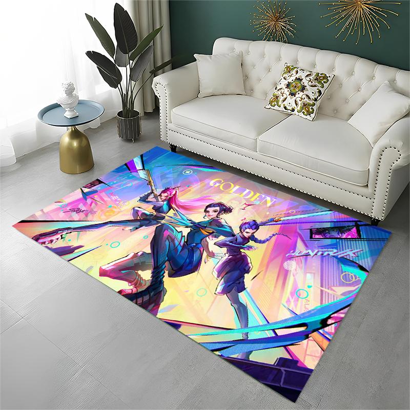 

Kpop Демон Охотник Руми Мира Зои Мультяшная Группа Ковер Коврик для Игровой Комнаты Спальни Гостиной Дивана Домашний Декор, Ковер Зональный Нескользящий 40x60cm