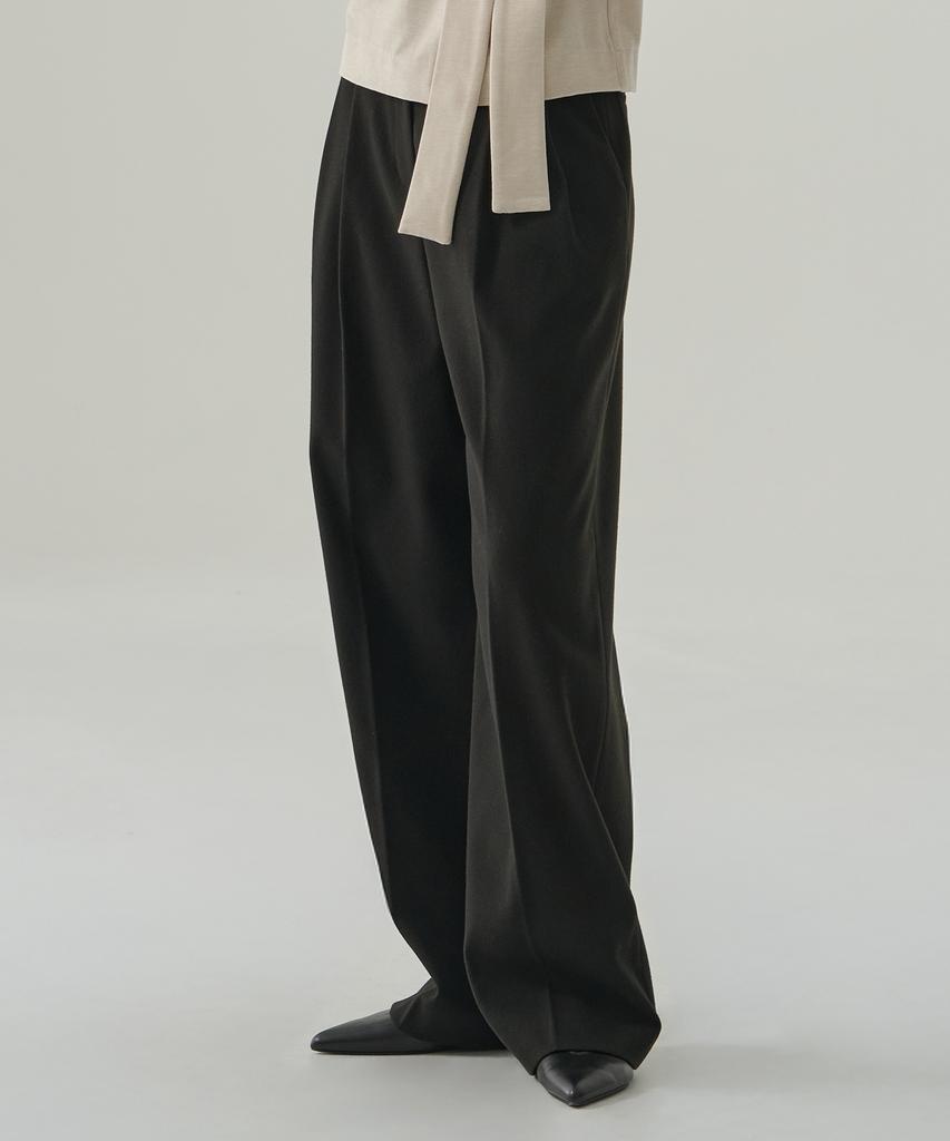 Deuloupisumeon Tosti Brushed Double-Pleat Wide Slacks [Charcoal]