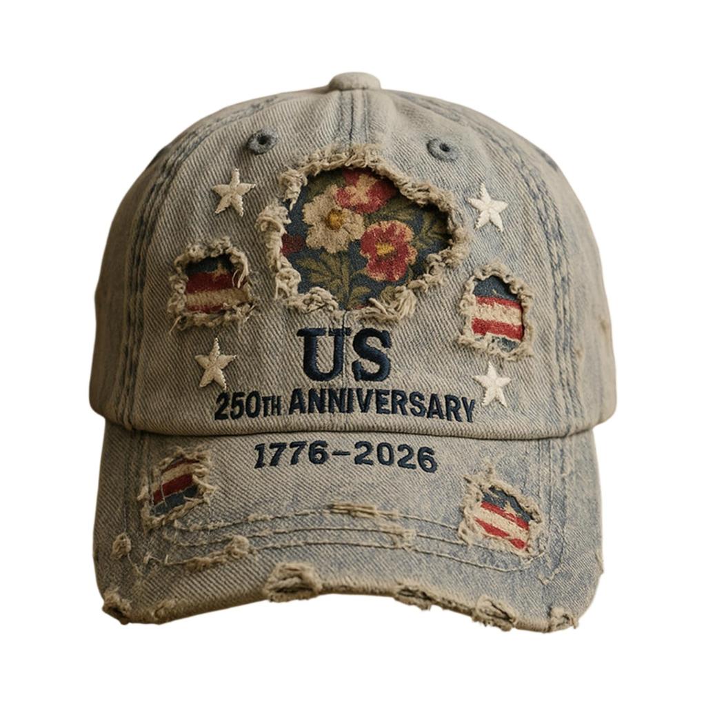 Usa Patriotic Baseball Cap 1776- 250Th Anniversary Vintage Floral Embroidered Unisex Hat For Fourth Of July