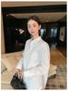 2026 Spring Women's Minimalist Light Blue Loose Long Sleeve Lapel Shirt