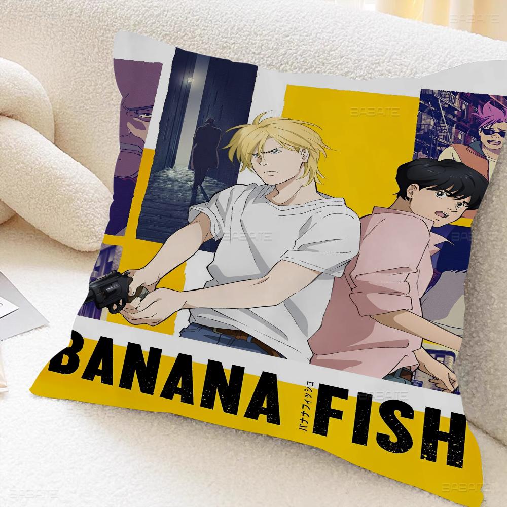 Anime Banana Fish Maple Design Cushion Cover Happy Autumn Harvest Decor Holiday Decorati Pillow Cover