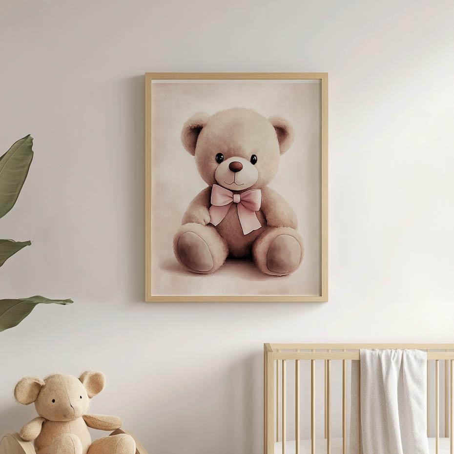 Plakat Uroczy Miś W Różowej Muszce Plakat Uroczy Miś W Różowej Muszce, 40X50 Cm, Bez Ramy, Papier Matowy 230 Gsm