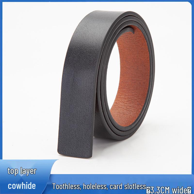 

Мужской автоматический ремень из коровьей кожи, 3,3 см - Без зубцов, отверстий или прорезей - Деловой стиль 125 cm чёрный