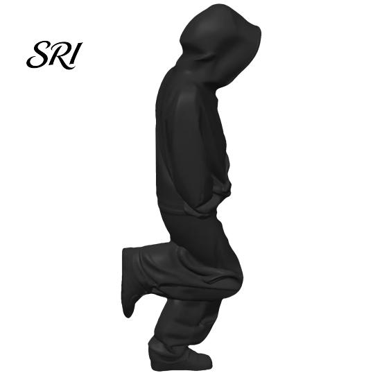 3D Printed Ornament Thinker Figurine, Sweatsuit Man Statue for Home Office Decor Desk Bookshelf Decor, Collectible Ornaments Men Women Figurine