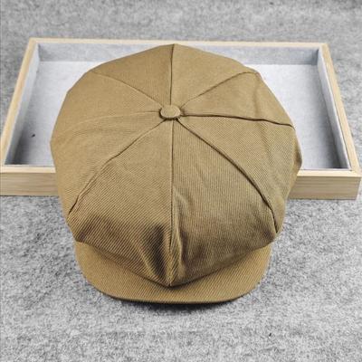 Nyári pamut nagy méret 62cm Hírlapos sapkák Férfi Twill 8 paneles előrehajtott sapkák Retro nyolcszögletű sapka Férfi alkalmi nagyfejű barett sapkák