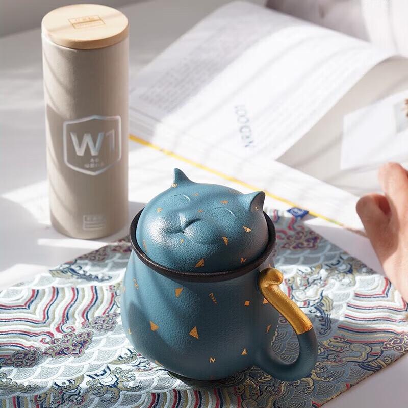 

Edenus Lucky Cat Ceramic Tea Mug with Filter