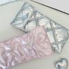 PU Bow Sunglasses Pouch Shiny Surface Quilted Satin Eyeglasses Storage Case Heart Embossed Soft Fluffy Lining