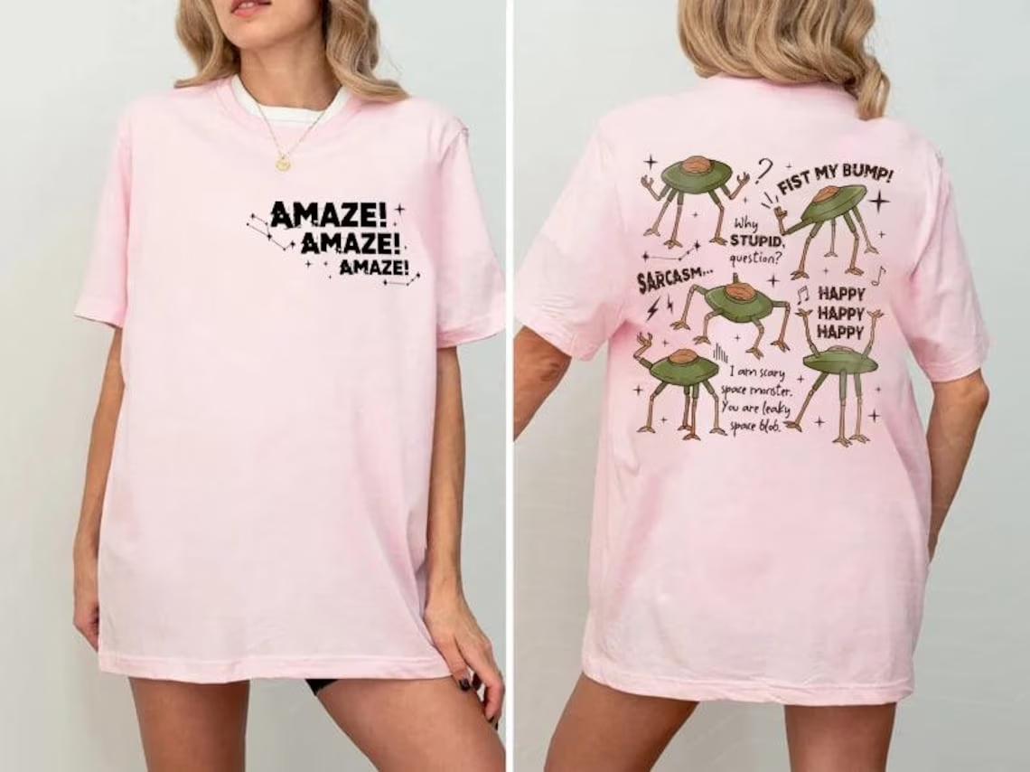 

Vintage Project Hail Mary AMAZE Tshirt Unisex and Women Summer Y2K Clothing Breathable Fashionable Round Neck Short Sleeved Top M