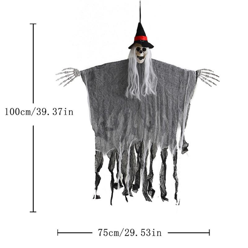 1PC Halloween Ornaments Pumpkin Hanging Ghost Face Gauze Hanging Ghost Festival Haunted House Courtyard Party Atmosphere Arrangement Props