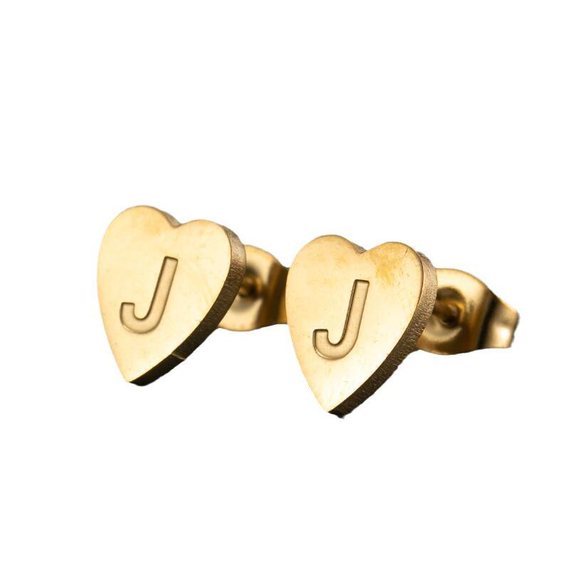 2025 Women's Retro Stainless Steel Alphabet Stud Earrings: Geometric & Simple Design