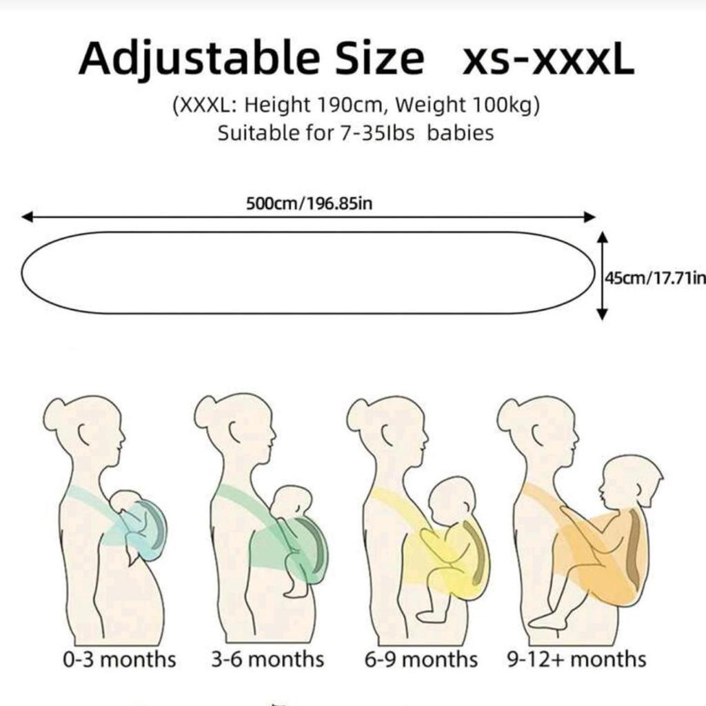 Baby Wrap Carrier, Soft and Adjustable for Newborns from 3 To 12 Months Old