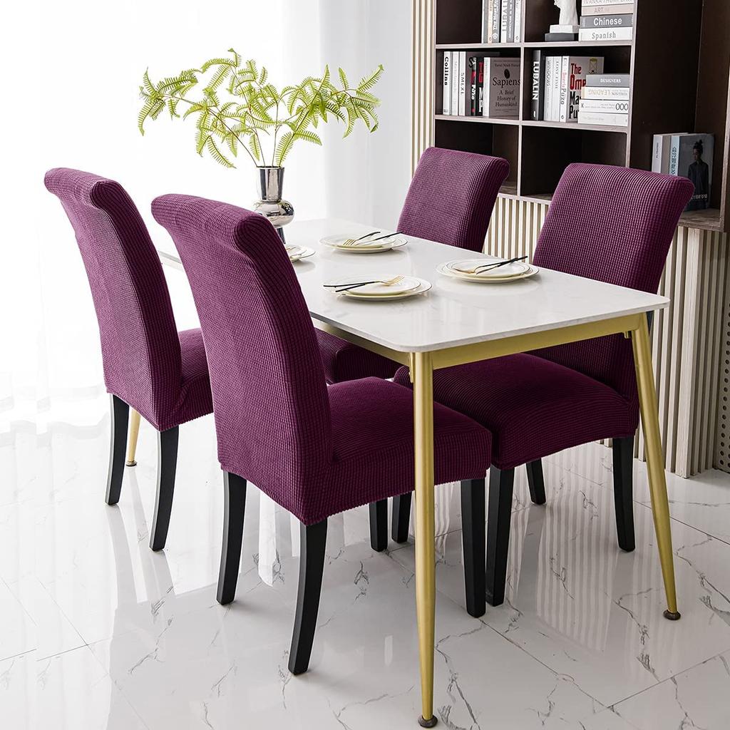 Dining Chair Cover Jacquard Spandex Slipcover Protector Case Stretch for Kitchen Chair Seat Hotel Banquet Elastic