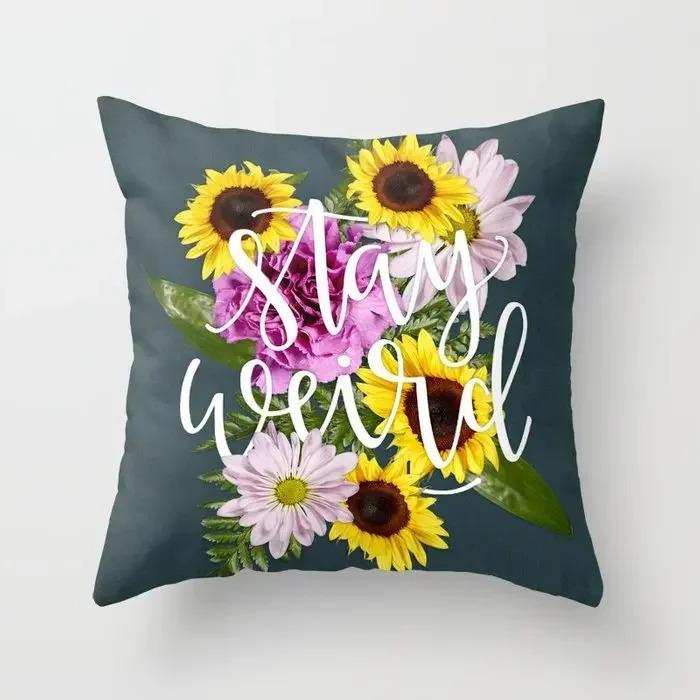 Sunflower Home Decor Car Sofa Cushion Cover Bed Printed Pillow Decoration