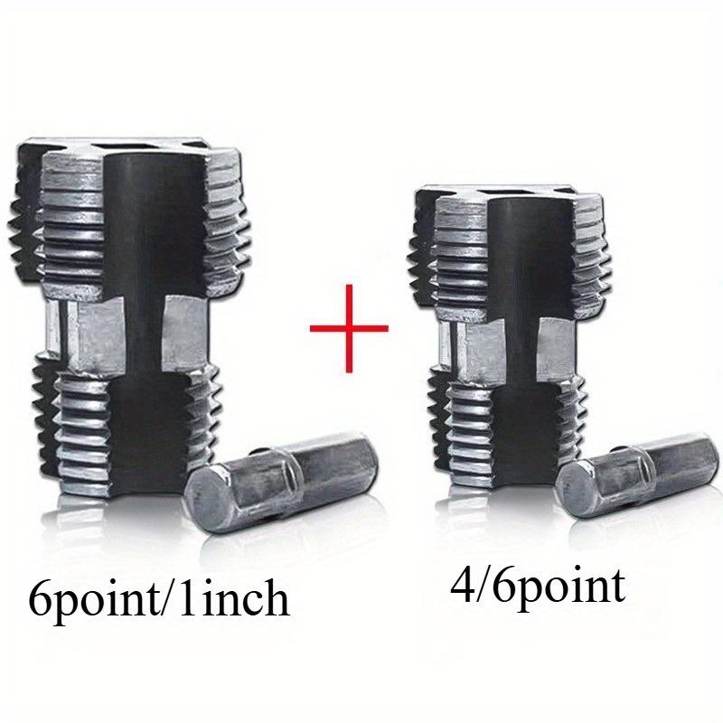 2Pcs Universal Water Pipe Hole Opener 4/6 Point & 1 Inch Hex Shank Drill Bit for Pipe Tapping