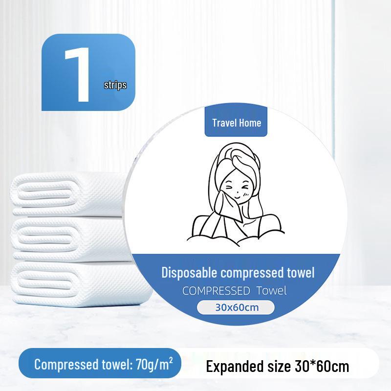 Portable Compressed Disposable Bath Towel - Individually Wrapped for Travel & Business Trips