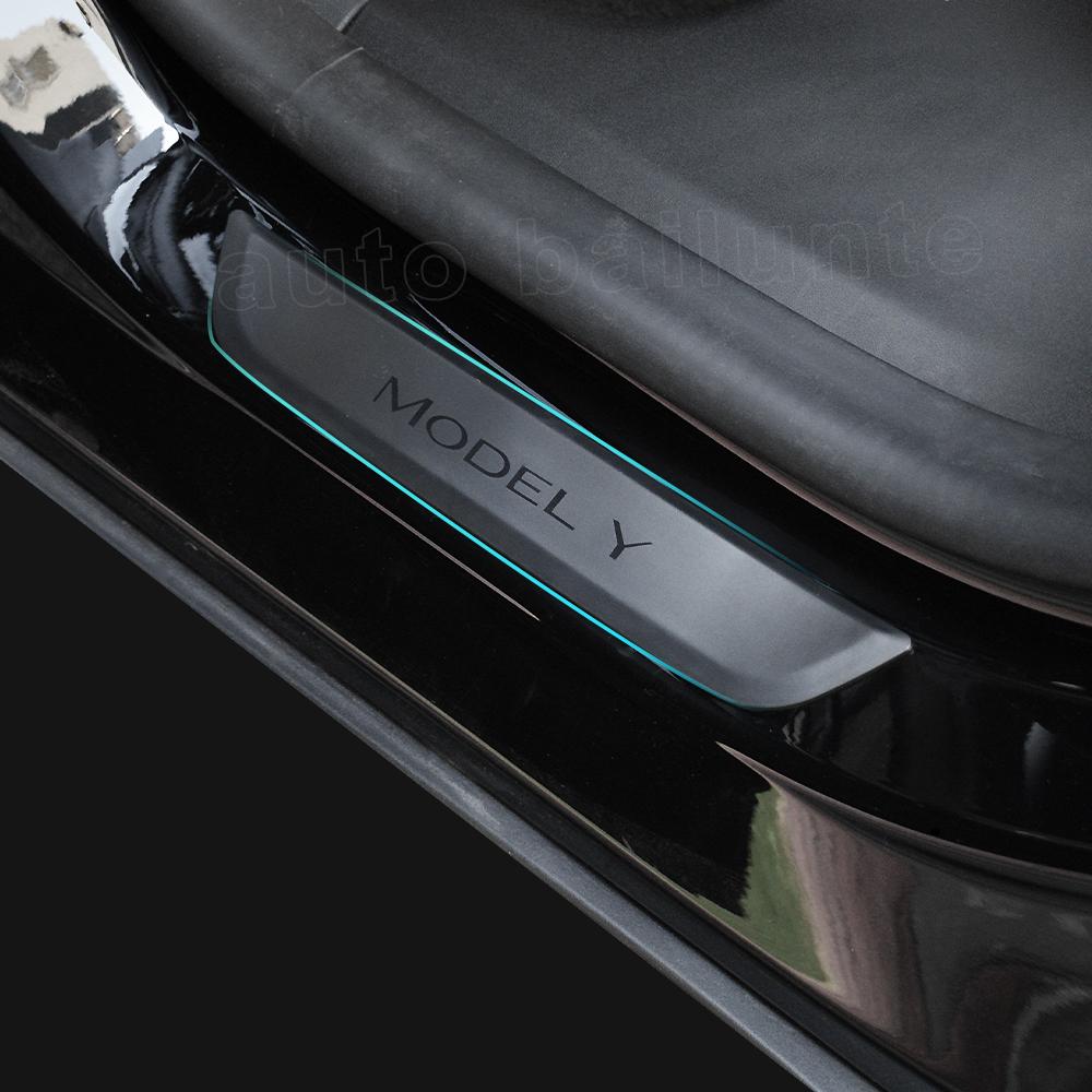 For Tesla Model Y  - 2023 Auto Accessories Exterior Stickers Rear Door Sill Protector Threshold