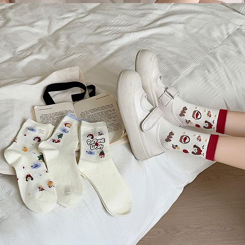 Spring And Autumn Fairy Tale Town Series Of Tube Socks Trendy Girl Cute Cartoon Little Red Riding Hood Stockings