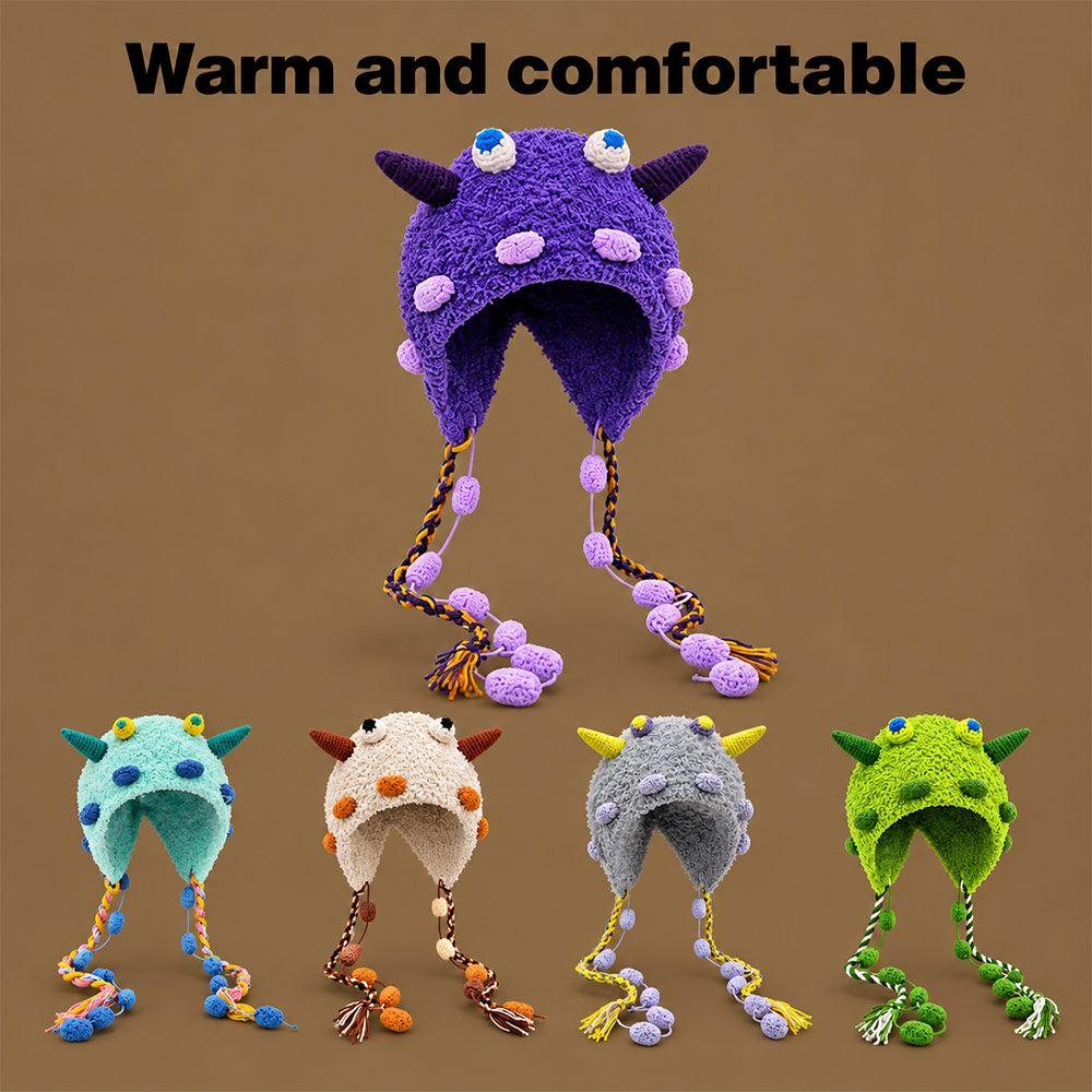 Ear Protection Plush Knitted Hat Windproof Beanies Hat Versatile Pullover Caps Autumn Winter