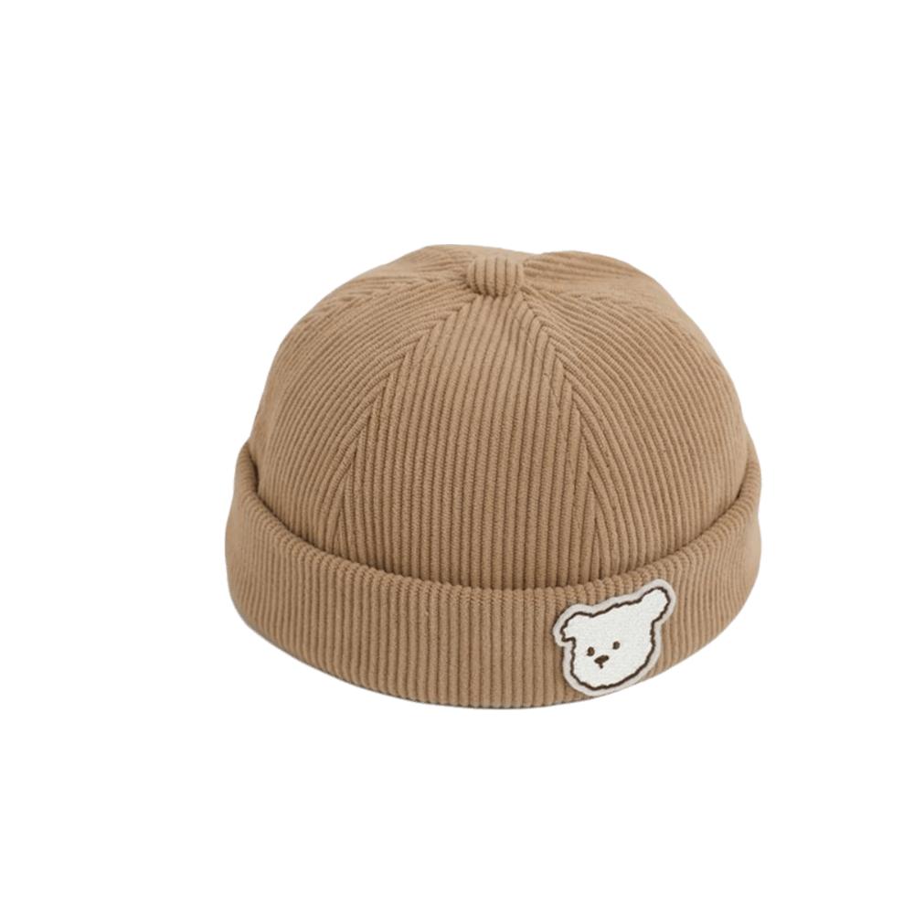 Cartoon Bear Brimless Hat Solid Color Kids Cap Korean Style Dome Beanie Autumn Winter