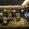 Christmas LED Suction Cup Lights: Creative String Lights for Windows, Curtains, Trees, Reindeer & Bells