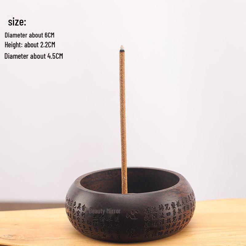 Suport Poros pentru Tămâie din Lemn de Palisandru – Mini Agarwood Vertical Ebonit Design Rotund