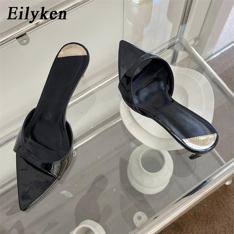 Fashion Eilyken Sexy Thin Heels Slipper For Women Summer Fashion Pointed Toe Slides Stripper Party Sandal Mule Shoes Zapatillas Mujer