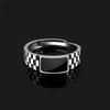 Black Onyx Dragon Pattern Ring Open Adjustable Band Intricate Cutout Design Vintage Gothic Jewelry Gift for Men Masculine