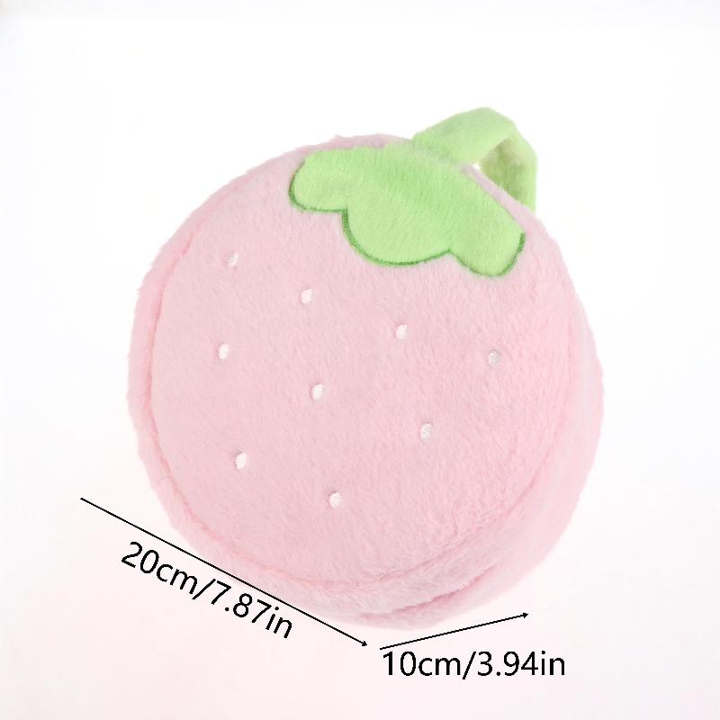 Lovely Strawberry Plush Cosmetics Bag Large Capacity Makeup Bag Sweet Simulation Fruits Storage Bag Toiletry Bags For Girls