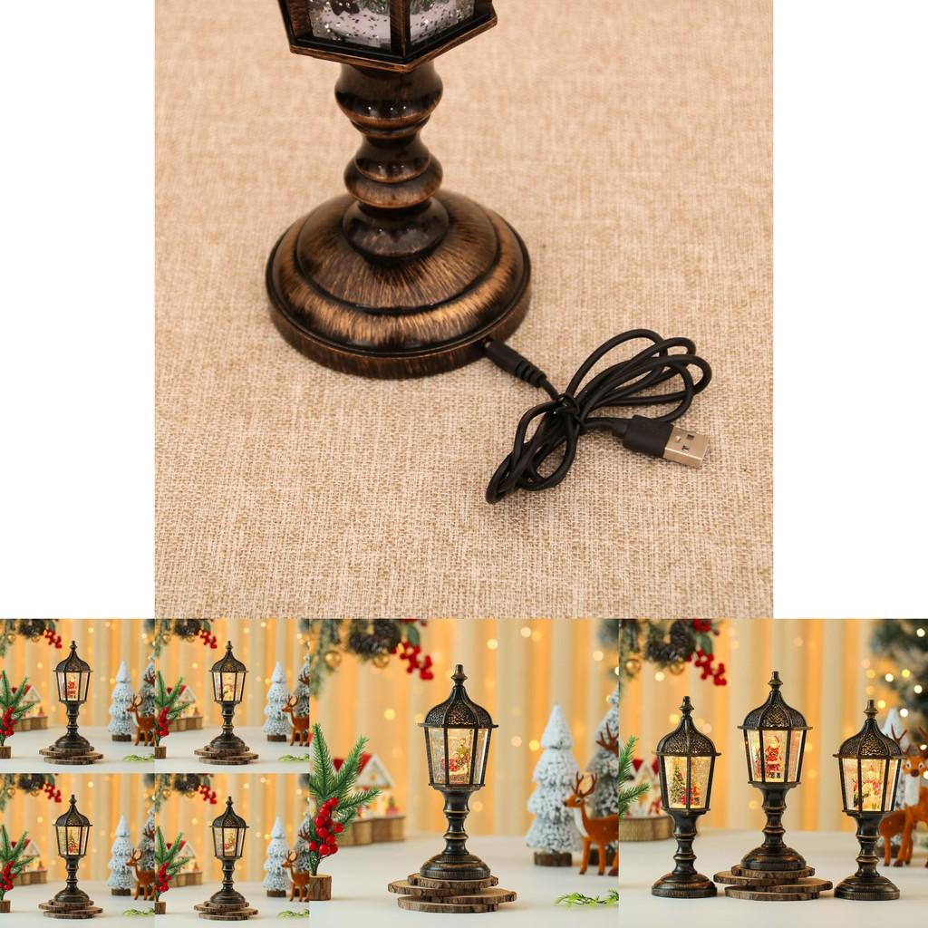 Weihnachts Schneemann Figur Vintage Tischlampe Mit Licht Musik Und Schnee-Effekt Für Feiertagsdeko