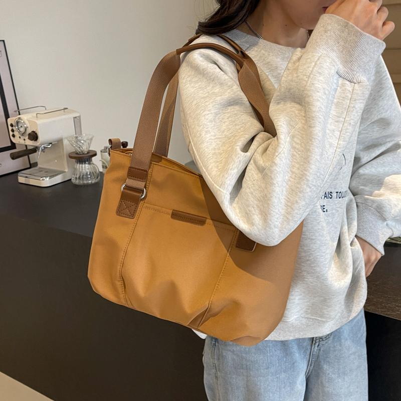 Sac à bandoulière grande capacité pour femme, fourre-tout en toile, sac de classe pour étudiante