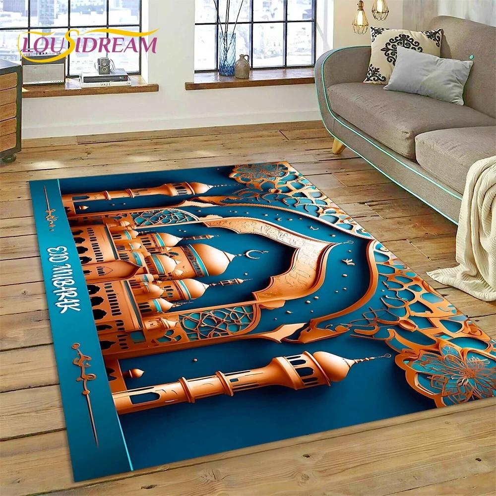 Tappetino in poliestere con mandala per preghiera musulmana islamica, ideale per soggiorno, camera da letto e decorazione per la casa, antiscivolo, perfetto come regalo per il divano.