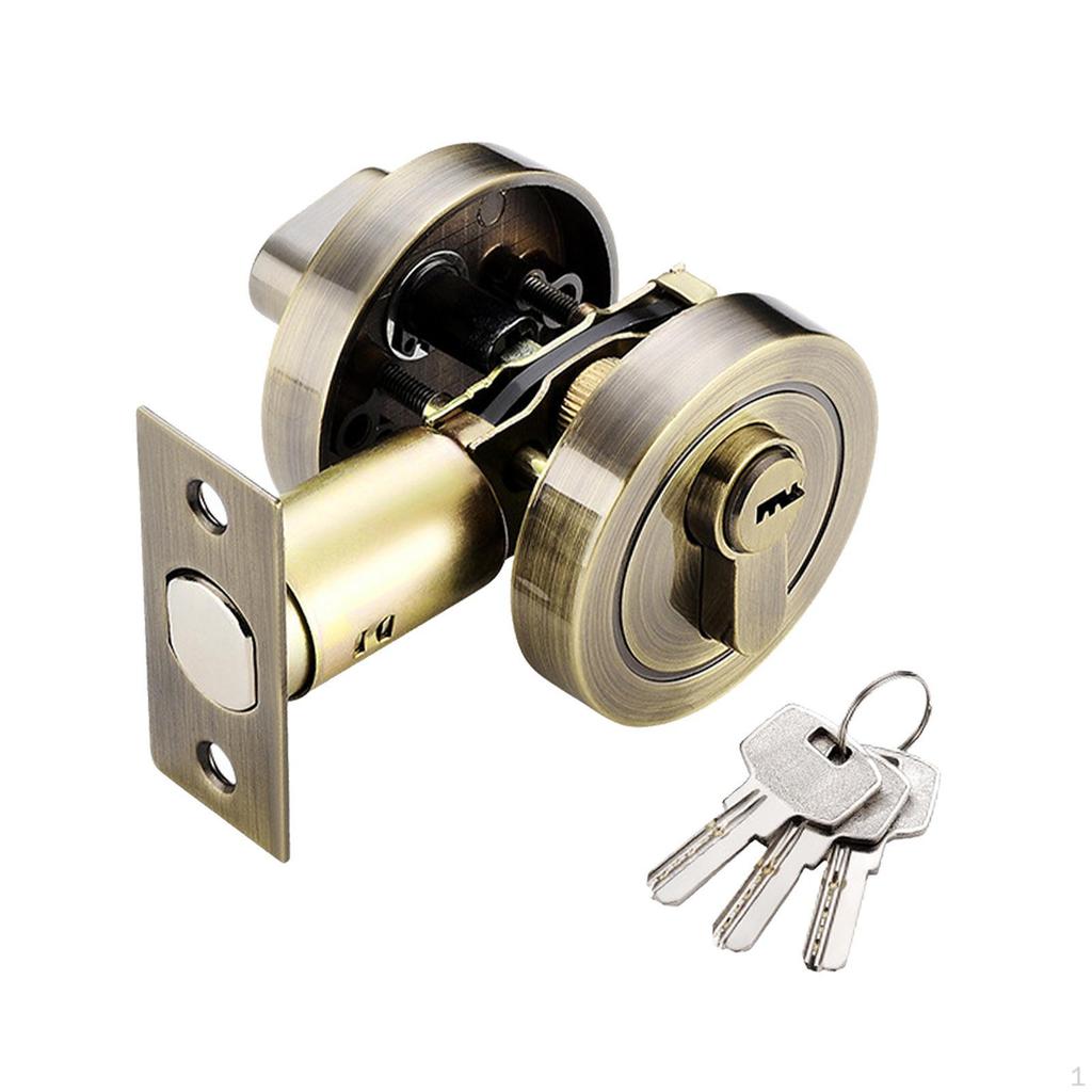Fechadura Morta Cilíndrica Simples Contemporânea com Chaves para Uso em Escritório e Residencial