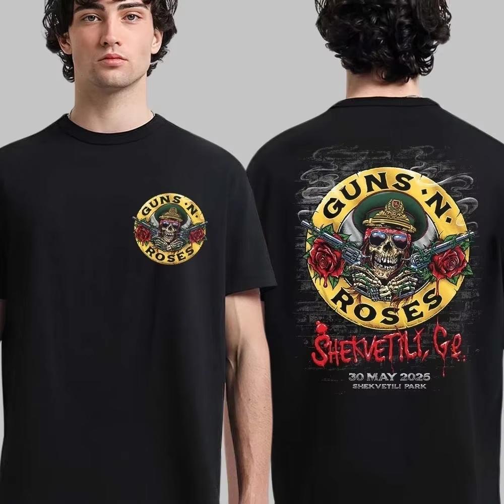 Sommer Heißer Verkauf Guns N Roses Welttournee 2026 Grafik T-Shirt Y2K Unisex Lässig Streetwear Oversized Baumwoll-T-Shirt Atmungsaktiv und Bequem Kleidung