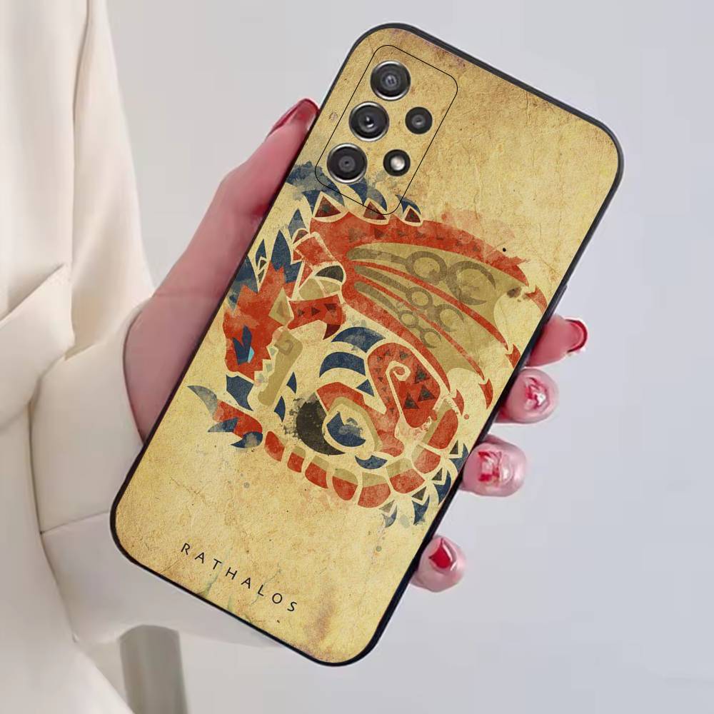 Monster H-Hunter Game Phone Case Black Silicone Soft For Samsung S25,S24,S21,S22,S23,S30,Ultra,S20,Plus,Fe,Lite