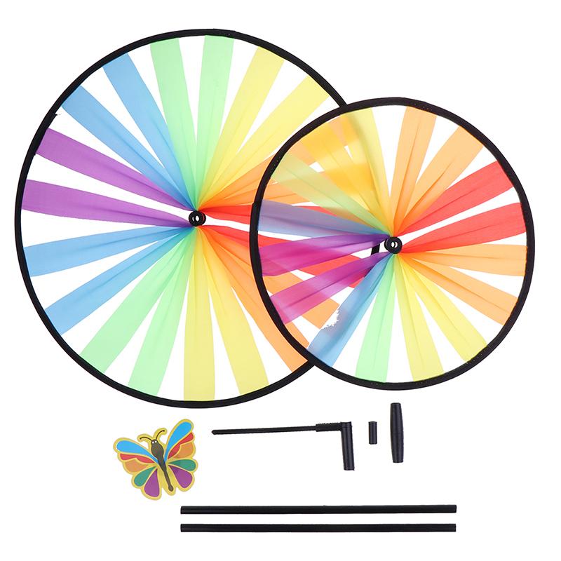 Doppelschichtiges buntes Rad-Windmühlen-Windspinner-Kinderspielzeug-Garten-Yard-Dekor