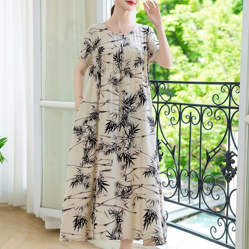 

Повседневные летние свободные платья для женщин винтажная одежда с коротким рукавом большого размера элегантное длинное платье 6XL
