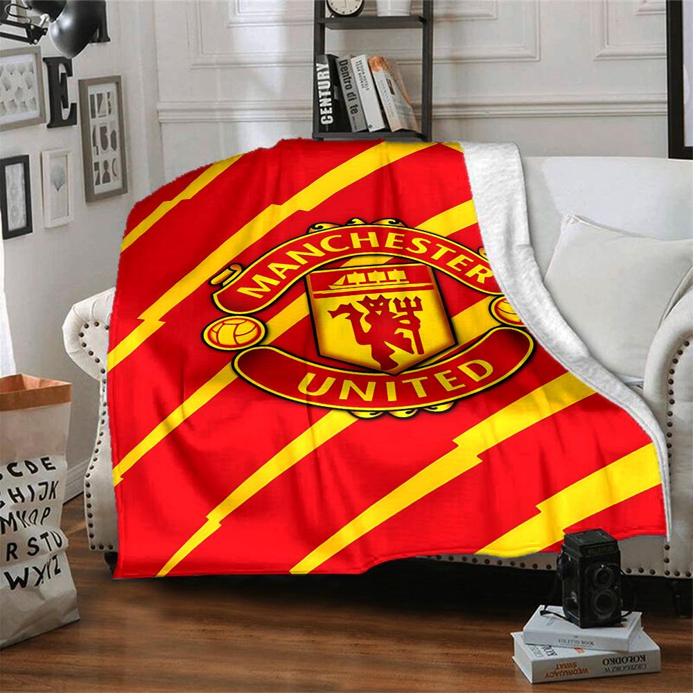 1pc M-Manchester1 Blanket, Gift, for Men and Women, Soft Blanket, Good for Sofa Bed Couch Travel, Lightweight Flannel Blanket