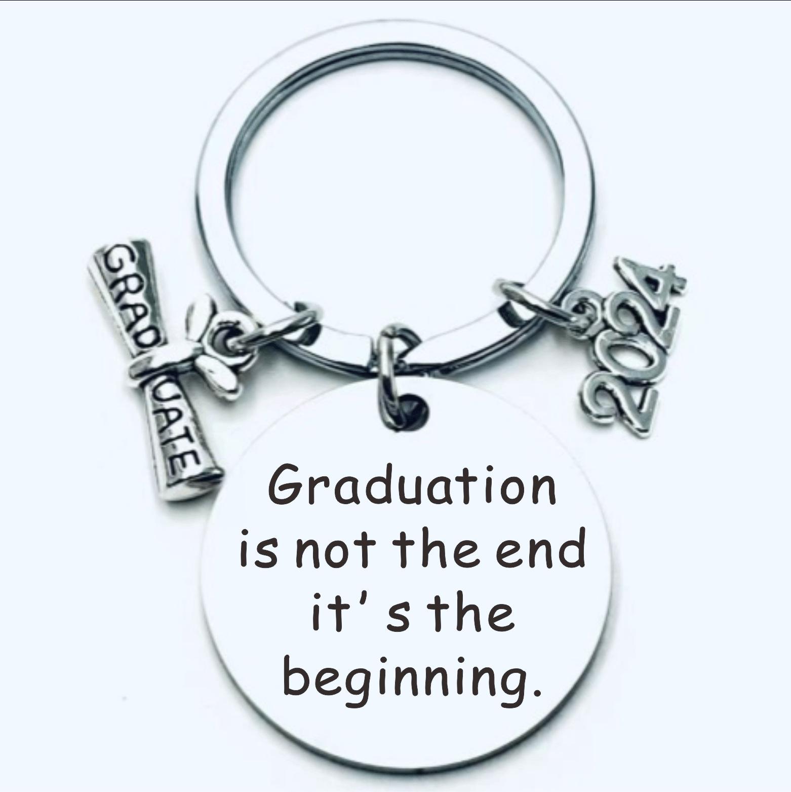 Stainless Steel Engraved Keychain for 2024 Car Keys and Graduation Gift