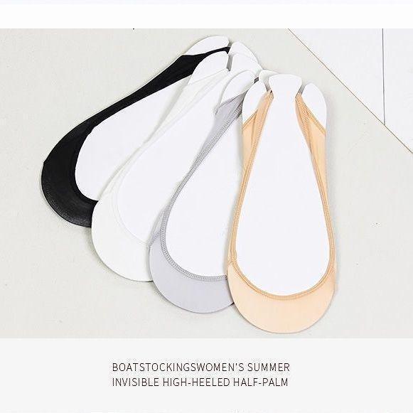 

Нескользящие невидимые хлопковые носки-лодочки с ремешком на пятке для весны/лета Gray