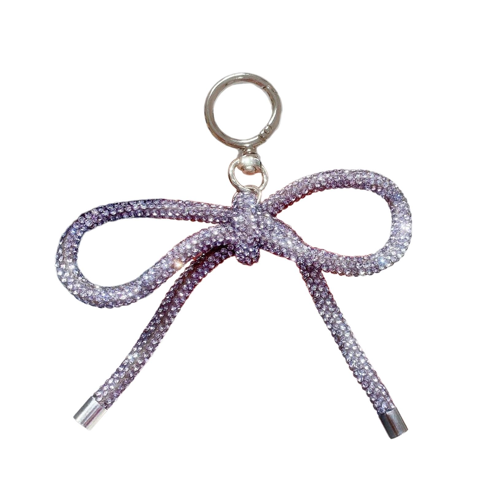 

Блестящие брелоки с бантиком из страз, портативный модный аксессуар, подходящий для украшения телефона, сумки, ключей, усиливающий шарм