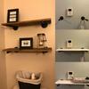4pcs Black Iron Pipe Floating Shelf Support Heavy Duty Iron Art Shelf Brackets  Various Spaces