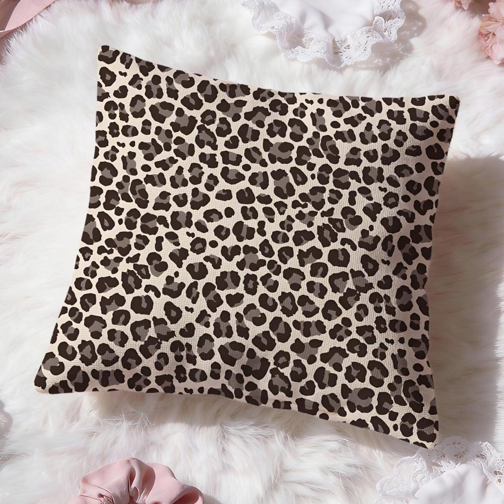 Leopard Print Pattern Cushion Cover Premium Comfort Reversible Pillow Cove Two In One Design for Any Room Car Interior