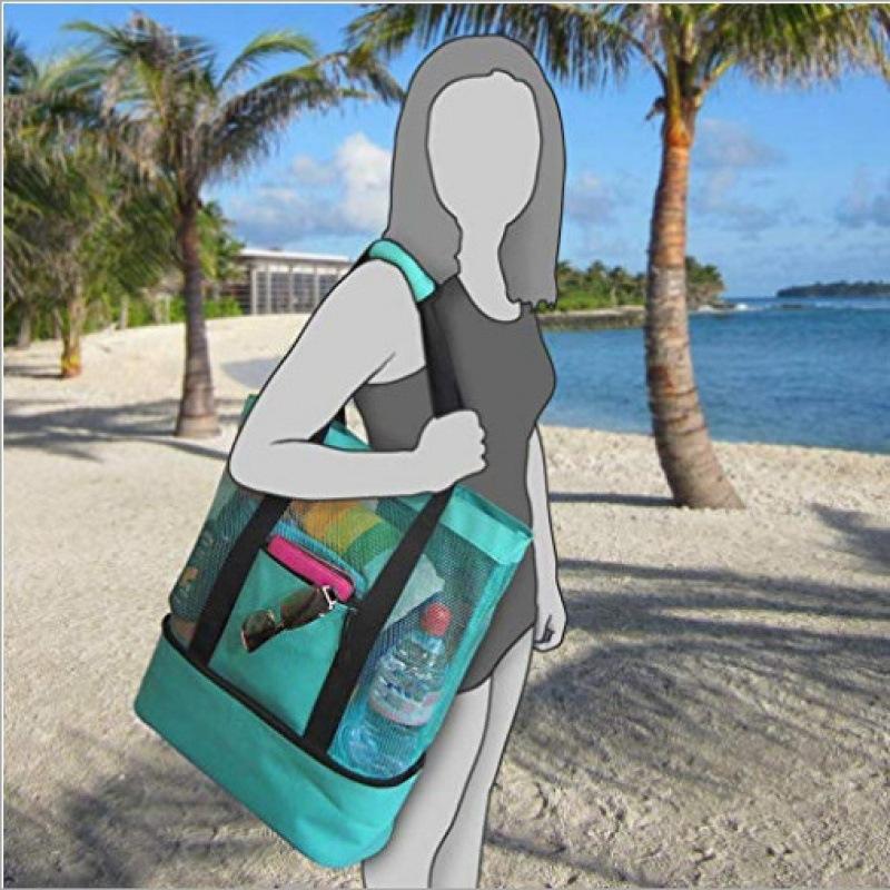 Přenosná termoizolační plážová kabelka Dvouvrstvá Tote Lunch Skladování potravin Taška Travel