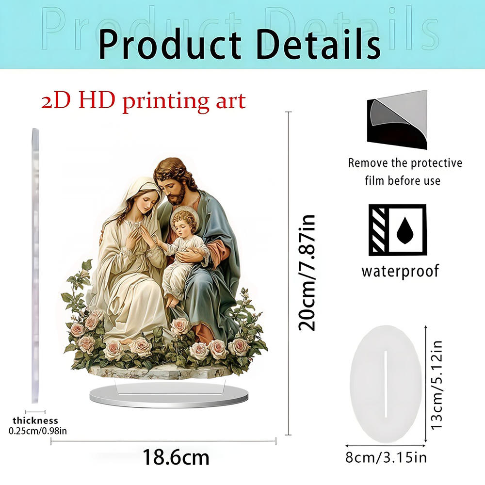 Nativity Scene Statue Tabletop Scenes Resin Holy Family Statue Catholic Figurine Handicrafts Sculpture Thanksgiving Decoration